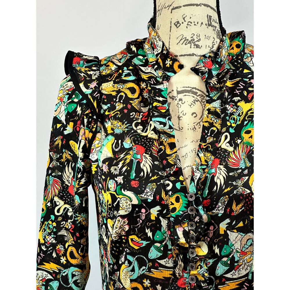 Zadig & Voltaire Rosier Circus Print Dress Midi Multi XS - Picture 10 of 16